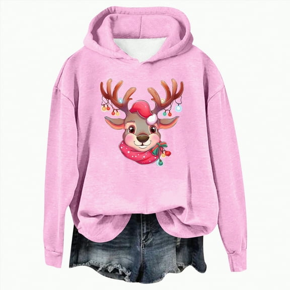 Towmus Christmas Sweatshirt for Women Funny Santa Print Graphic Casual Sweatshirts Crewneck Fall Winter Long Sleeve Pullover Tops