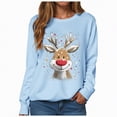 thumbnail image 1 of Towmus Christmas Sweatshirts for Women Casual Crewneck Long Sleeve Funny Elk Sequins Graphic Pullover Tops, 1 of 6