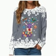 thumbnail image 1 of Towmus Christmas Sweatshirts for Women Crewneck Fall Pullover Tops Loose Fit Reindeer Printed Graphic Sweatshirts, 1 of 7