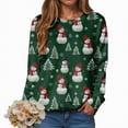 thumbnail image 1 of Towmus Christmas Sweatshirts for Women Cute Long Sleeve Women's Graphic Sweatshirt Pullover Tops with Snowman, 1 of 6