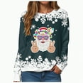 thumbnail image 1 of Towmus Christmas Sweatshirts for Women Plus Size Christmas Graphic Crewneck Sweatshirt Casual Snowflake Pullover Tops, 1 of 7