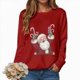thumbnail image 1 of Towmus Christmas Sweatshirts for Women Plus Size Santas Printed Graphic Sweatshirts Crewneck Fall Pullover Tops, 1 of 6