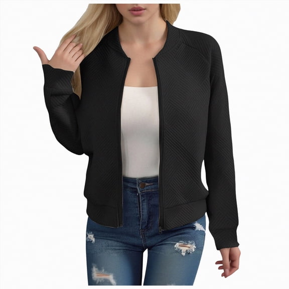 Towmus Fall Bomber Jacket For Women 2025 Barn Short Casual LightweightCoats With Pockets Winter Cropped Shackets