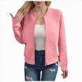 thumbnail image 1 of Towmus Fall Bomber Jacket For Women 2025 Barn Short Casual LightweightCoats With Pockets Winter Cropped Shackets, 1 of 5