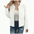 thumbnail image 1 of Towmus Fall Bomber Jacket For Women 2025 Barn Short Casual LightweightCoats With Pockets Winter Cropped Shackets, 1 of 5