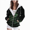 thumbnail image 1 of Towmus Fall Clothes for Women Snowflake Print Graphic Xmas 2025 Zip Up Long Sleeve Hooded Sweatshirts Drawstring Winter Coat, 1 of 6