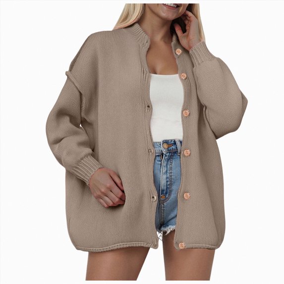 Towmus Fall Outfits for Women 2025 Fashion Clothes Winter Waffle Knit Clothing Oversized Button Down Shirt