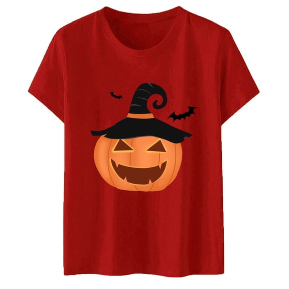 Towmus Fall Shirts for Women's Pumpkin Face T-Shirt Funny Lantern Shirt for Women Cute Graphic Tees