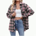 thumbnail image 1 of Towmus Flannel Shirt Women Button Down Long Sleeve Plaid Shirts Collared 2025 Casual Work Tops S-2XL, 1 of 9