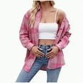 thumbnail image 1 of Towmus Flannel Shirt Women Button Down Long Sleeve Plaid Shirts Collared 2025 Casual Work Tops S-2XL, 1 of 9