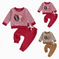 thumbnail image 1 of Towmus Football Baby Boy Clothes Striped Embroidery Long Sleeve Sweatshirt Jogger Pants 2Pcs Fall Winter Outfits, 1 of 9