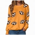 thumbnail image 1 of Towmus Football Sweatshirt For Women Rugby Graphic Print Sunday Casual Long Sleeve Crewneck Fall Pullover, 1 of 6