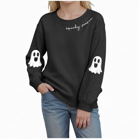 Towmus Girls Sweatshirts Halloween Shirts Casual Long Sleeve Crewneck Sweatshirt Pullover Tops