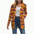 thumbnail image 1 of Towmus Halloween Cardigan For Women Fashion Cute Pumpkin Print Cardigans Sweaters Casual Open Front Long Sleeve Coats With Pockets, 1 of 6