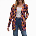 thumbnail image 1 of Towmus Halloween Cardigan For Women Fashion Cute Pumpkin Print Cardigans Sweaters Casual Open Front Long Sleeve Coats With Pockets, 1 of 6
