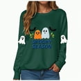 thumbnail image 1 of Towmus Halloween Plus Size Sweatshirts for Women Cute Ghost Casual Long Sleeve Embroidered Fall Pullover Sweatshirt, 1 of 4