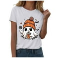 thumbnail image 1 of Towmus Halloween Shirts for Women Cute Print Shirt Fall Pumpkin Tshirt Coffee Lover Graphic Tees casual Short Sleeve Tops, 1 of 5