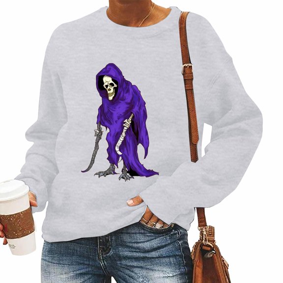 Towmus Halloween Sweatshirt Women Fall Shirts Oversized Funny Graphic Shirts Sweater Fall Pullover Tops
