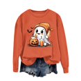 thumbnail image 1 of Towmus Halloween Sweatshirts for Women Funny Pumpkin Sweater Cute Print Coffee Graphic Pullover Shirts Crewneck Long Sleeve Shirts Tops, 1 of 4