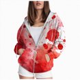 thumbnail image 1 of Towmus Halloween Sweatshirts for Women Graphic Long Sleeve Shirt Full Zipper Lapel Casual Pullover Top, Drawstring Hooded Jackets XS-6XL, 1 of 6