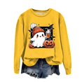 thumbnail image 1 of Towmus Halloween Sweatshirts for Women Pumpkin Shadow Sweater Cute Special Season Sweatshirt Funny Graphic Clothes, 1 of 4