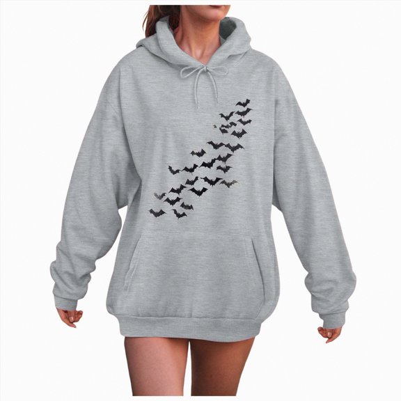 Towmus Hoodies For Women Trendy Y2K Funny Graphic Simple Print Long Sleeve Drawstring Pullover Fall Hoodie With Pockets