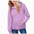 thumbnail image 1 of Towmus Hoodies for Boy/Girl Fleece Hooded Sweatshirts Solid Thickened Warm Long Sleeve Pullover Tops with Pocket, 1 of 5