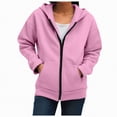 thumbnail image 1 of Towmus Hoodies for Women Casual Long Sleeve Hoodies Sweatshirts Plus Size Zip up Drawstring Loose Fall Winter Coat Jacket with Pocket, 1 of 6