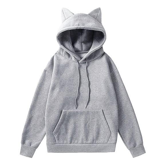 Towmus Hoodies for Women Cat Print Sweatshirt Oversized Pullover Fall Fleece Womens Tops with Pocket