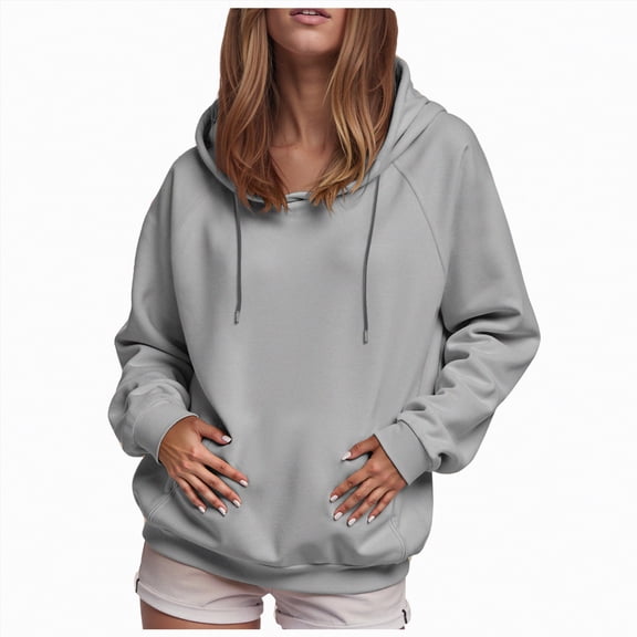 Towmus Hoodies for Women Fleece Drawstring Hooded Sweatshirts Lightweight Oversized Pullover Long Sleeve Ladies Tops with Pocket