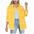 thumbnail image 1 of Towmus Jacket for Women Oversized Boyfriend Jean Jacket Button Up Frayed Hem Shacket Distressed Ripped Denim Jackets, 1 of 7