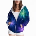 thumbnail image 1 of Towmus Lightweight Zip Up Hoodies for Women Plus Size Casual Sweatshirts Long Sleeve Jacket Drawstring Gradient Hooded, 1 of 6