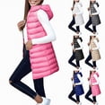thumbnail image 1 of Towmus Long Puffer Vest for Women Winter Lightweight Hooded Zip Up Sleeveless Down Jackets Quilted Warm Cotton Padded Waistcoat Outerwear with Pockets Pink, 1 of 6