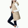 thumbnail image 1 of Towmus Long Puffer Vest for Women Winter Lightweight Hooded Zip Up Sleeveless Down Jackets Quilted Warm Cotton Padded Waistcoat Outerwear with Pockets, 1 of 5