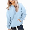 thumbnail image 1 of Towmus Long Sleeve Tops for Girls 1-14 Kids Solid Hoodies Fall Fashion Casual Hooded Sweatshirts Loose Comfy Trendy Pullover Tops with Pockets, 1 of 8