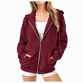 thumbnail image 1 of Towmus Long Sleeve Zip Up Hoodie Women Sweatshirts Fall Outfits 2025 Plus Size Hoodies Casual Trendy Textured Jacket, 1 of 7