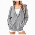 thumbnail image 1 of Towmus Long Sleeve Zip Up Hoodie Women Sweatshirts Fall Outfits 2025 Plus Size Hoodies Casual Trendy Textured Jacket, 1 of 7
