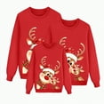 thumbnail image 1 of Towmus Matching Family Christmas Clothes Cute Elk Print Graphic Tops Fall Crew Neck Sweatshirt Loungewear for Parents Couples Kids, 1 of 4