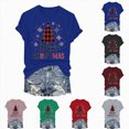thumbnail image 1 of Towmus Merry Christmas Shirts for Women Casual Graphic Print T Shirt Xmas Buffalo Plaid Tree Shirt Top Short Sleeve, 1 of 6