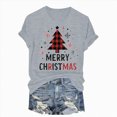 thumbnail image 1 of Towmus Merry Christmas Shirts for Women Casual Graphic Print T Shirt Xmas Buffalo Plaid Tree Shirt Top Short Sleeve, 1 of 5