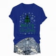 thumbnail image 1 of Towmus Merry Christmas Shirts for Women Crew Neck Short Sleeve Xmas Plaid Tree T Shirt Casual Graphic Print Tops, 1 of 5