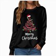 thumbnail image 1 of Towmus Merry Christmas Sweatshirts for Women Casual Crew Neck Long Sleeve Xmas Tree Graphic Fall Pullover Tops, 1 of 6