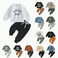 thumbnail image 1 of Towmus Newborn Baby Boy Fall Clothes Long Sleeve Round Neck Letter Print Sweatshirt Top Long Pants Cute Toddler Winter Outfits, 1 of 6