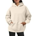 thumbnail image 1 of Towmus Oversized Hoodies for Women Fall Fleece Hooded Sweatshirts Pullover Womens Tops with Pocket, 1 of 5