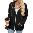 thumbnail image 1 of Towmus Oversized Zip Up Hoodie for Women Baggy Loose Basic Zipper Hooded Sweatshirt Coat Y2K Jacket, 1 of 6
