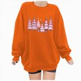 thumbnail image 1 of Towmus Plus Size Christmas Sweatshirt for Women Cute Long Sleeve Pink Christmas Tree Printed Fall Winter Pullover Tops, 1 of 6