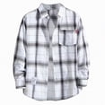 thumbnail image 1 of Towmus Plus Size Plaid Flannel Shirt for Women Long Oversized Button Down Flannel Top Casual Blouses Outfits, 1 of 4