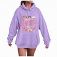 thumbnail image 1 of Towmus She Is A Fighter Sweat Shirts for Womens Oversized Tops Cute Fall Clothes Casual Sweatshirts Letter Flower Print Hooded Pullover with Pocket, 1 of 4