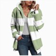 thumbnail image 1 of Towmus Sherpa Jackets for Women Fuzzy Fleece Teddy Coat Color Block Faux Shearling Cardigan Warm Hooded Zip Up Outwear, 1 of 5