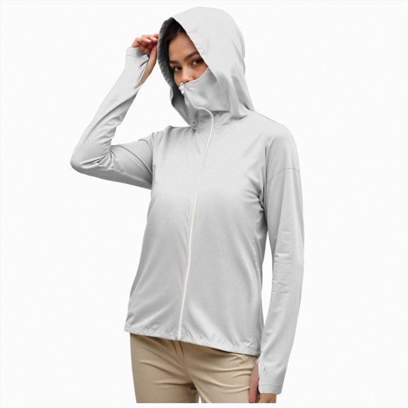 Towmus Sun Protection Clothing Tennis Golf Workout Tops Solid Color Zip Up Hoodie Women Running Athletic Hiking Jackets